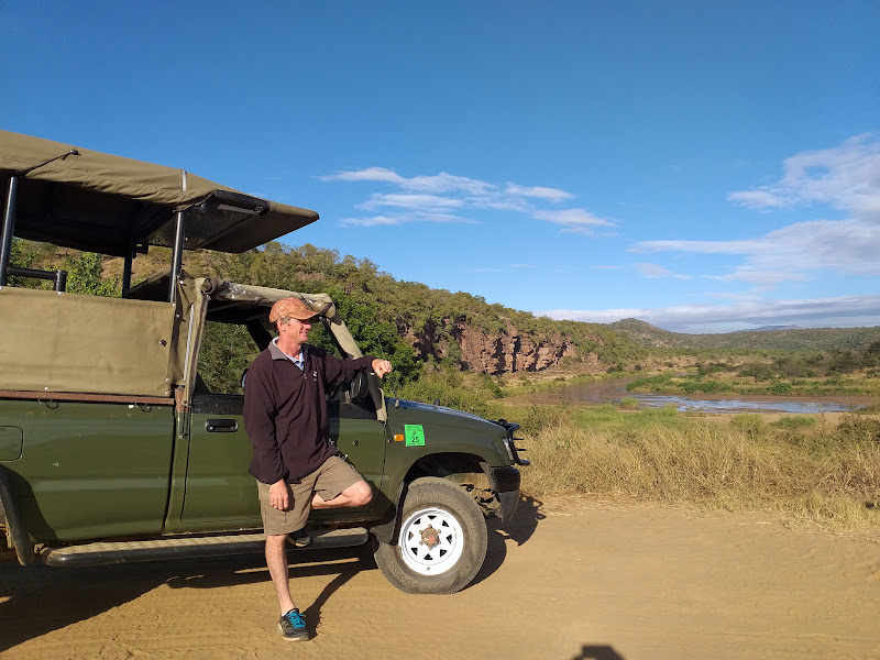 Paul Koekemoer beside an open safari vehicle in KwaZulu-Natal